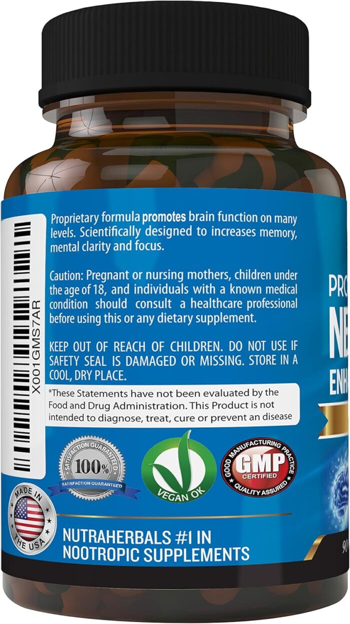 Brain Booster Supplement -90 Day Supply- Nootropics Mental Clarity, Memory & Focus. Scientifically Formulated for Prolonged Performance - DMAE, Bacopa Monnieri, Rhodiola Rosea. - Image 3