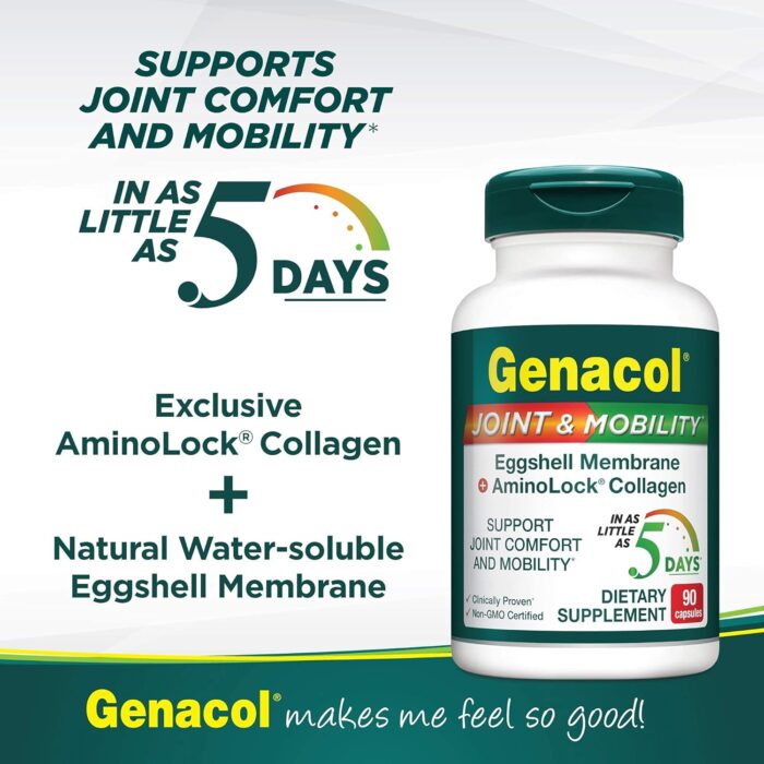 Genacol Collagen & Natural Eggshell Membrane | Achieve Rapid Joint Relief in as Little Than Just 5 Days| Patented hydrolyzed Collagen Joint Support Supplement Joint & Mobility 90 Capsules - Image 8