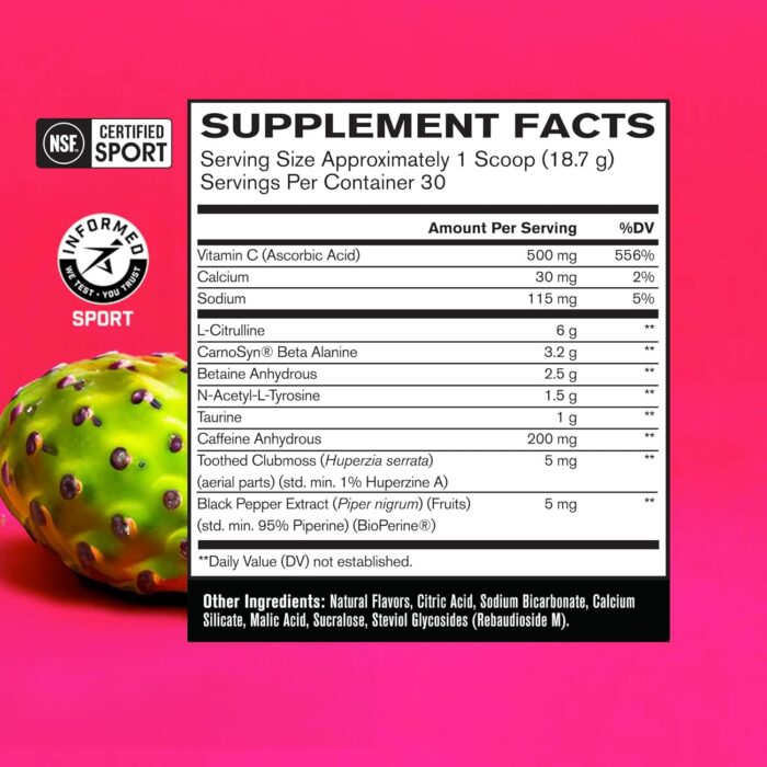 BARE PERFORMANCE NUTRITION BPN Flight Pre Workout, Supports Energy and Mental Focus, Improved Endurance & Muscle Pumps with CarnoSyn® Beta Alanine, Prickly Pear, 30 Servings - Image 3
