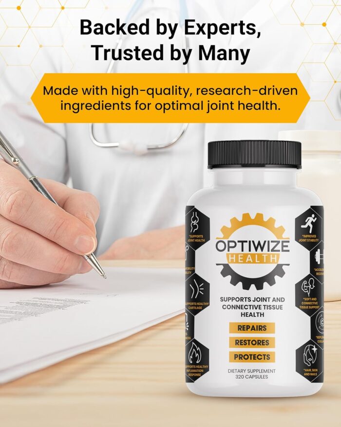 10-in-1 Joint Support– Hydrolyzed Collagen, MSM, Hyaluronic Acid, Glucosamine, Chondroitin & More – Targets Joint Discomfort, Improves Mobility & Flexibility– 320 Caps for Men & Women - Image 7
