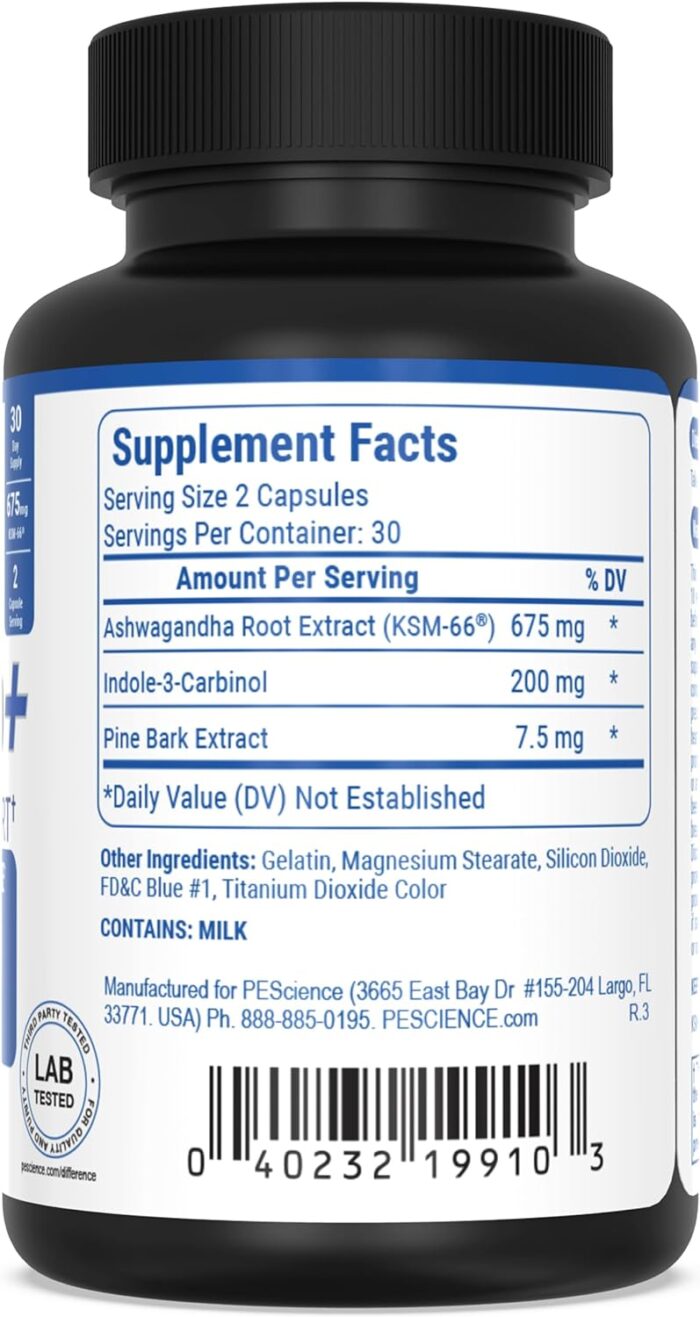 PEScience Erase Pro +, Natural Testosterone Booster for Men, Cortisol Blocker with KSM 66 Aswhagandha, and Estrogen Blocker PCT Supplement, 30 Day Cycle - Image 4