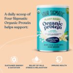 Four Sigmatic Organic Vegan Protein Powder | 18g Plant-Based Protein per Serving | Gluten Free, Dairy Free, Soy Free, Non-GMO with No Filler Ingredients | 21.16oz, 15 Servings | Sweet Vanilla - Image 4