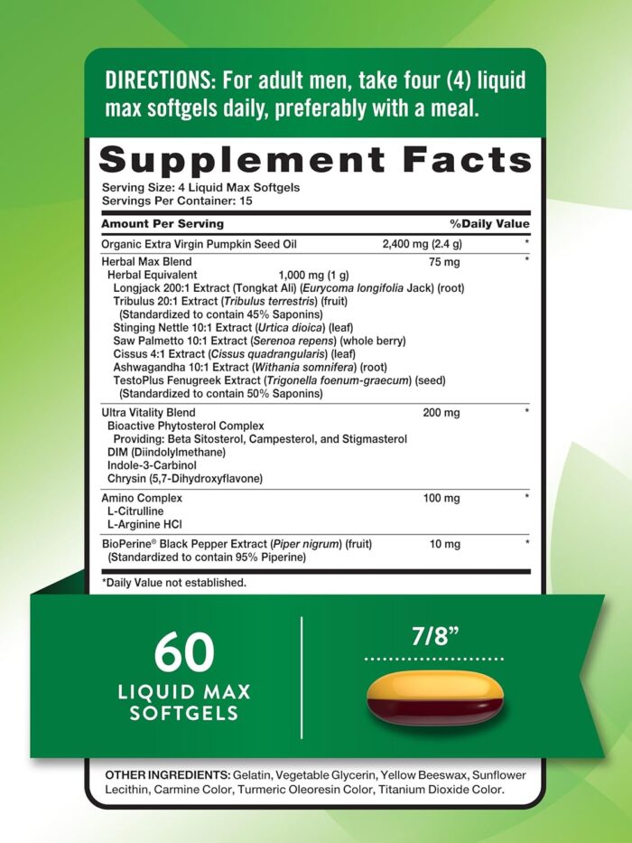 Nature's Truth Testosterone Supplement for Men | 60 Softgels | Non-GMO and Gluten Free Formula - Image 3