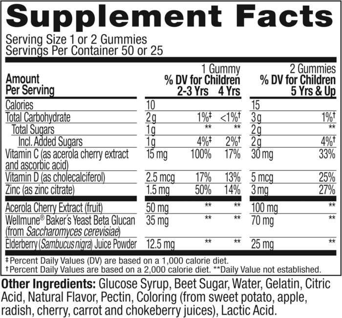 OLLY Kids Immunity Gummy, Immune Support, Wellmune, Elderberry, Vitamin C, Zinc, Chewable Supplement, Cherry - 50 Count - Image 7