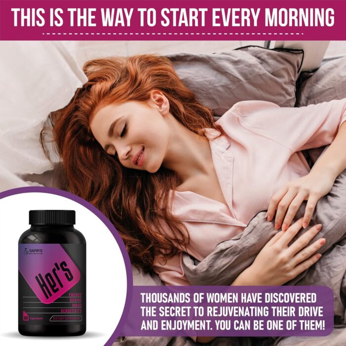 Female Libido Booster for Women - Increase Passion, Desire & Excitement - Relieve Stress, Reduce Dryness & Heighten Sensitivity, Hers Hornygoatweed Energy Supplement for Women in the Mood Enhancer - Image 3