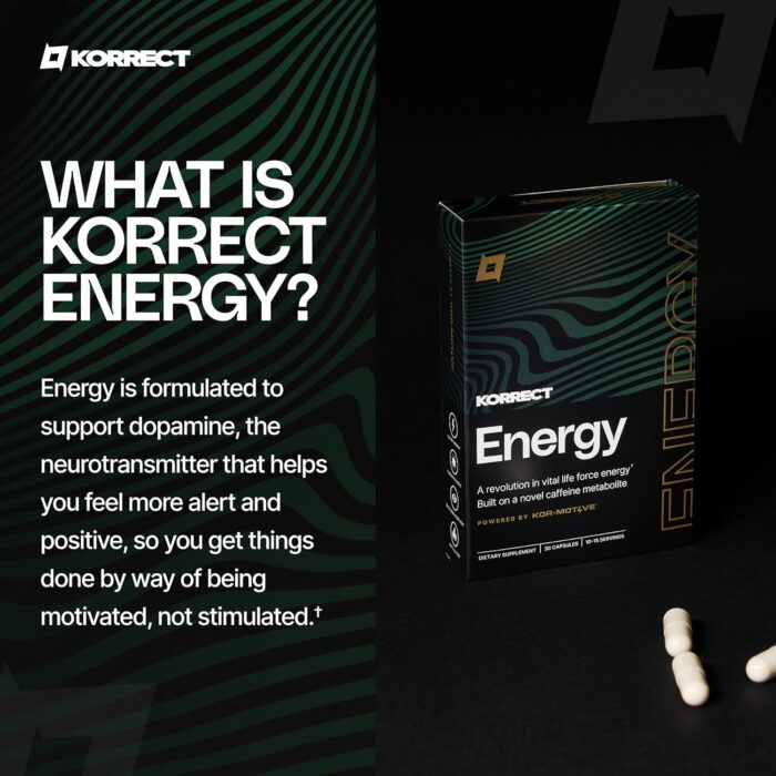Korrect Enfinity Energy Supplement for Men & Women | Mental Clarity, Focus, Memory | Paraxanthine, Sustained Attention| Jitter-Free Stamina |3rd Party Lab Tested, Non-GMO, cGMP Certified 30 Capsules - Image 4