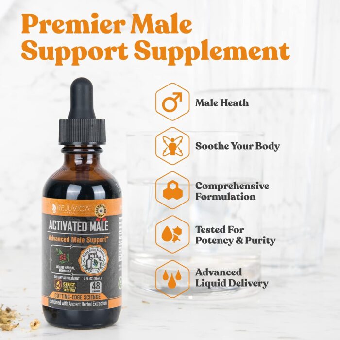 Rejuvica Health Activated Male - Advanced Male Libido Support Tincture - Enhanced Liquid Delivery for Better Absorption - Ashwagandha, Mucuna, Tongkat Ali, Tribulus & More! - Image 3