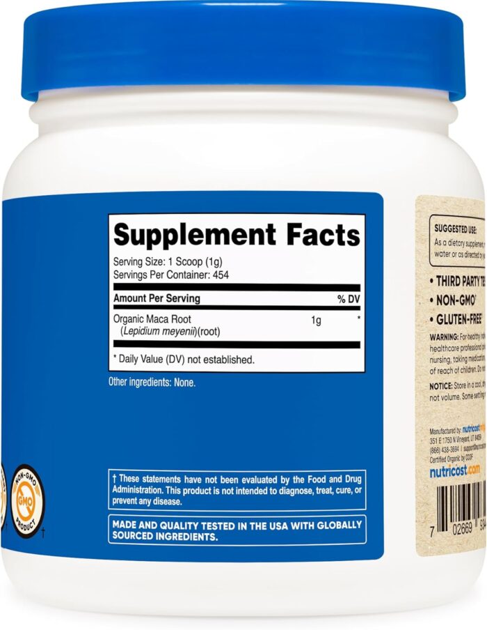 Nutricost Organic Maca Root Powder (1 LB) - Image 6