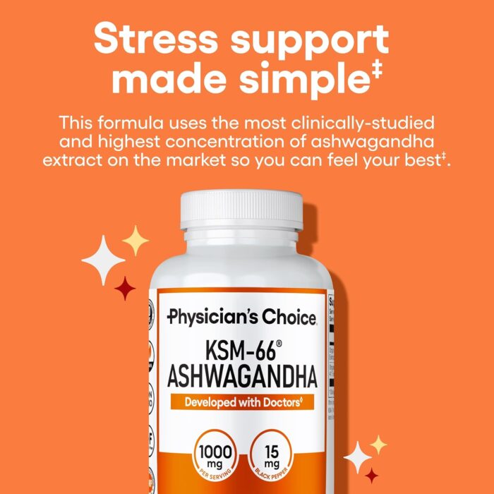 KSM-66 Ashwagandha Root Powder Extract - Stress, Mood, & Athletic Support - 1,000 MG of Clinically Studied KSM66 & Black Pepper for Maximum Absorption - 5% Withanolides - 60 Vegan Capsules - Image 3