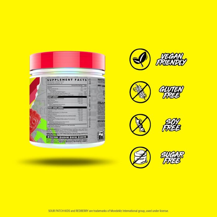GHOST Legend Pre-Workout Powder, SPK Redberry - 30 Servings – Pre-Workout for Men & Women with Choline, L-Citrulline, & Beta Alanine for Energy & Focus - Image 3