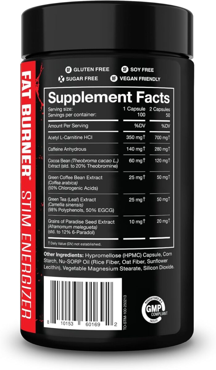 JNX SPORTS The Omen! Thermogenic Fat Burner – Dietary Supplement for Men & Women with L Carnitine | Appetite Suppressant & Metabolism Booster | 100 Capsules - Image 3