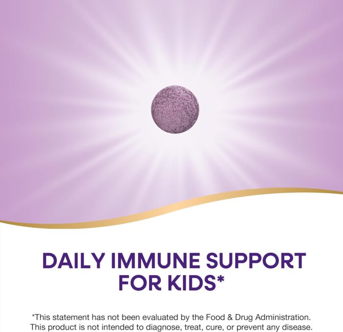 Nature's Way Sambucus Immune Chewable for Kids, Elderberry, Ages 2+, Immune Support*, Vitamins C & A, Zinc, Gluten Free, 40 Chewable Tablets (Packaging May Vary) - Image 4