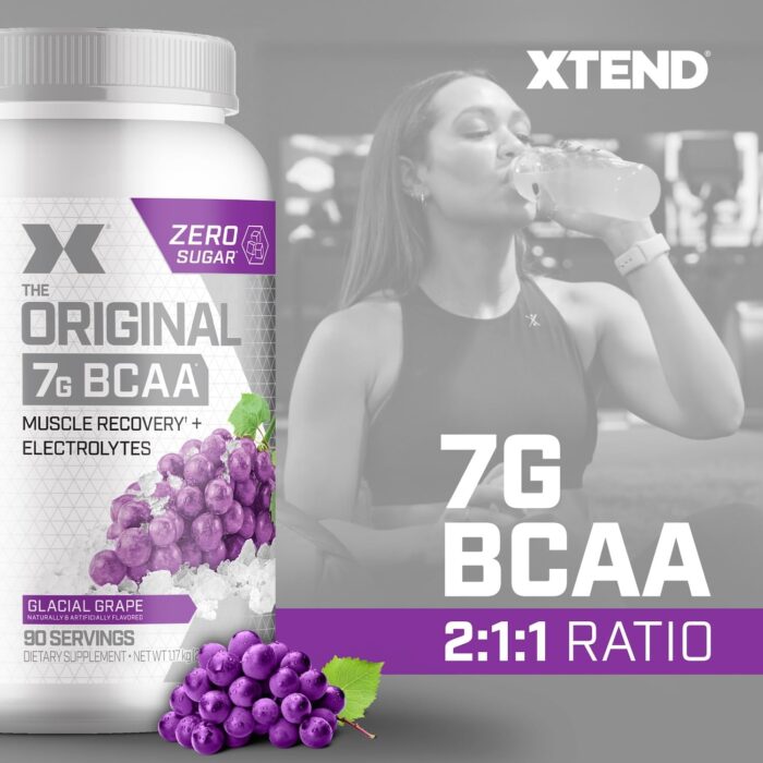 XTEND Original BCAA Powder 7g BCAA and 2.5g L-Glutamine, Sugar Free Post Workout Muscle Recovery Drink with Amino Acids for Men & Women, 90 Servings - Image 4