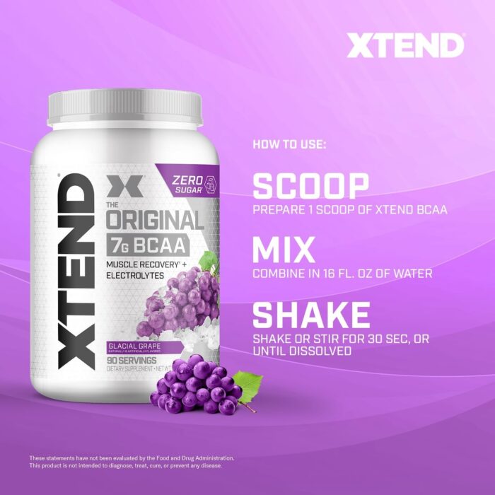 XTEND Original BCAA Powder 7g BCAA and 2.5g L-Glutamine, Sugar Free Post Workout Muscle Recovery Drink with Amino Acids for Men & Women, 90 Servings - Image 8