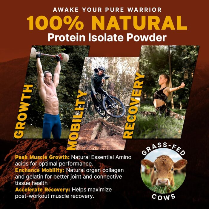 Paleo Pro Beef Protein Powder - Grass Fed Protein Powder Isolate - Pure Animal Based Pastured & Cage-Free | Dairy & Gluten Free, Natural and Clean Proteins for Paleo & Keto - 15 Days Supply (Cacao) - Image 3