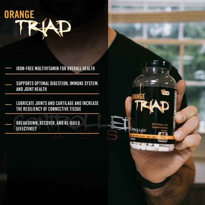 CONTROLLED LABS Orange Triad Daily Multivitamin, Iron Free Sports Supplement for Workout, Digestion, Immune, and Joints, 45 serv - Tablets - Image 4