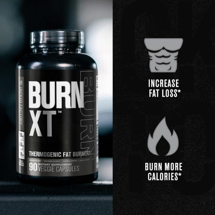 Jacked Factory Burn XT Black Thermogenic Fat Burner & Burn-XT Weight Loss Gummies - Thermogenic Fat Burner & Appetite Suppressant Gummies (Tangerine Sour, 60 Gummies) - Image 3