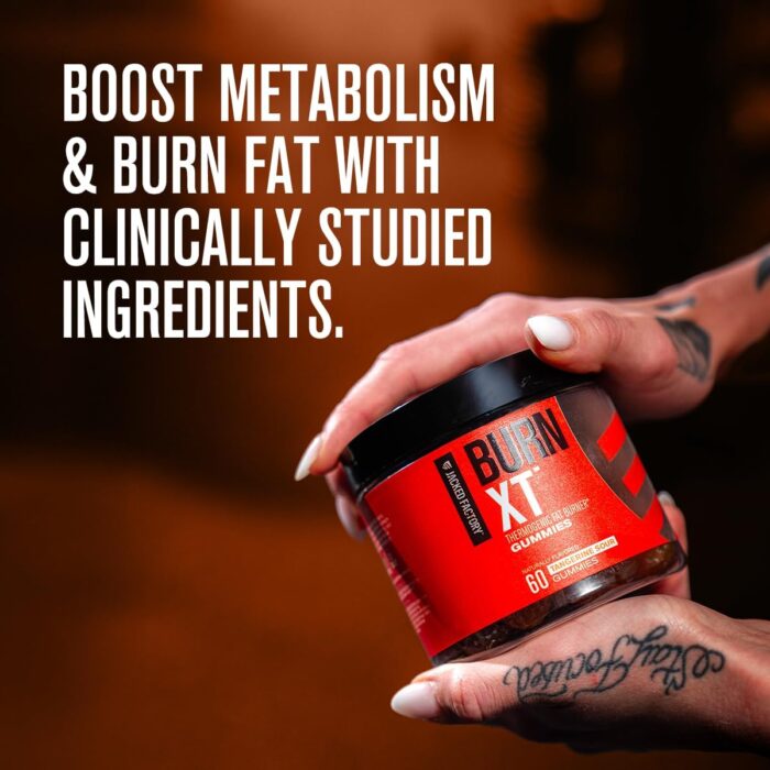 Jacked Factory Burn XT Black Thermogenic Fat Burner & Burn-XT Weight Loss Gummies - Thermogenic Fat Burner & Appetite Suppressant Gummies (Tangerine Sour, 60 Gummies) - Image 4