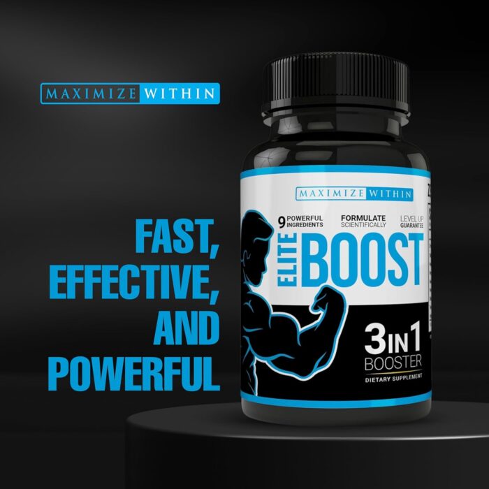 Maximum Slim Elite Boost 3 in 1 Formula Naturally Promotes Testosterone Libido, Energy,Muscle Mass & Stamina, Powerful Ingredients Veggie Capsules - Image 8