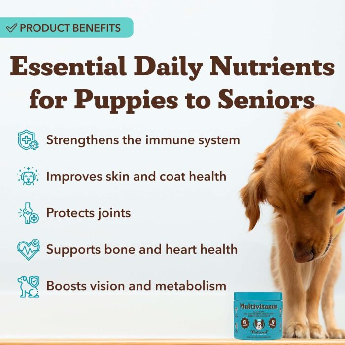 Natural Dog Company Multivitamin Chews (90 Pieces), Dog Vitamins and Supplements, Peanut Butter & Bacon Flavor, for Dogs of All Ages, Sizes, & Breeds, Supports Immune System, Antioxidant - Image 3