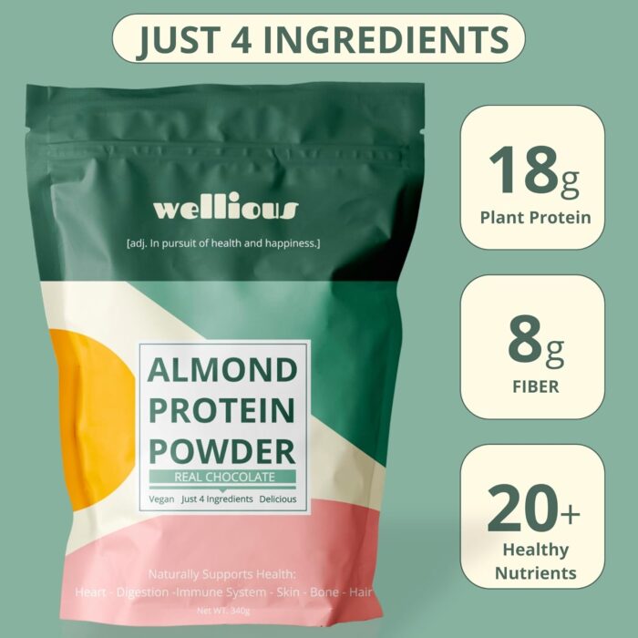Clean Vegan Protein Powder Chocolate - Plant Based Protein Powder Dairy Free for Gut Health, No Sodium, High Fiber, Keto Friendly, Non Dairy, Lactose Free - Image 4