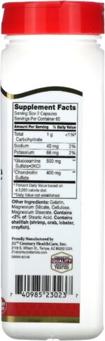 21st Century Glucosamine 250 mg and Chondroitin 200 mg Capsules, 120 Count - Image 3