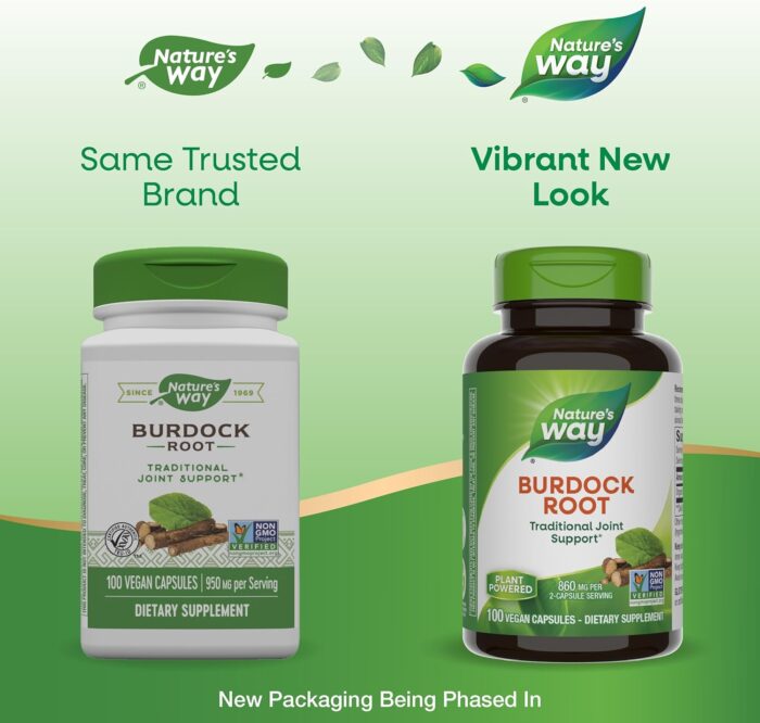 Nature's Way Burdock Root, Traditional Joint Support*, 100 Vegan Capsules (Packaging May Vary) - Image 3