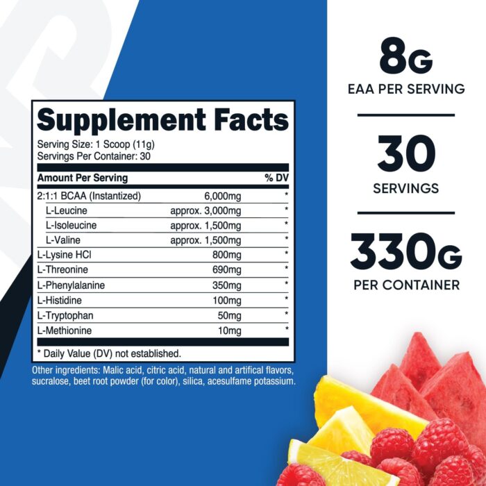 Nutricost EAA Powder 30 Servings (Fruit Punch) - Essential Amino Acids - Non-GMO, Gluten Free, Vegetarian Friendly - Image 3