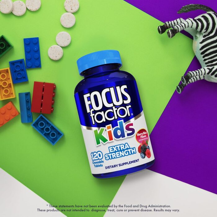 Focus Factor Kids Extra Strength Daily Chewable for Brain Health Support, 120 Count – Vitamins - Quality Formula – Gluten & Dairy Free Supplements for Children – No Artificial Sweetener - Image 8