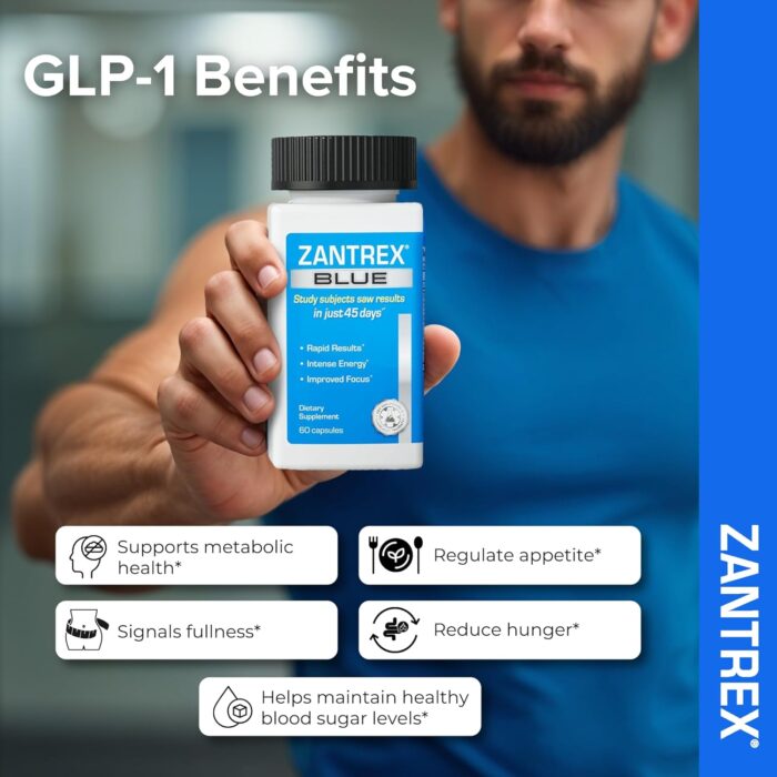 Zantrex Blue Energy & Thermogenesis Boost Energy | Weight Management Supplement for Appetite Control, Increased Calorie Burn and Supports GLP-1 Levels | 60 Capsules - Image 8