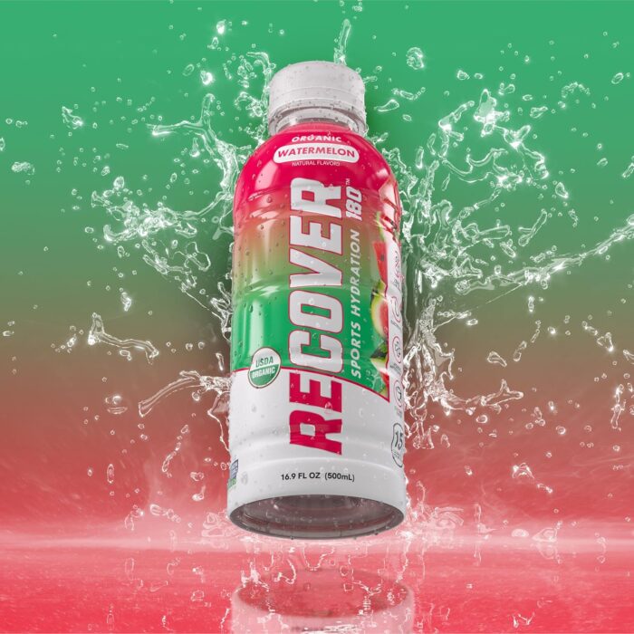 RECOVER 180 Organic Sports Hydration Drink, No Sugar Added, 15 Calorie Sports Beverage, Organic Flavors With Vitamins, Potassium-Packed Electrolytes (16.9 Fl Oz (Pack of 12), Watermelon) - Image 3