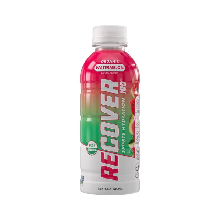 RECOVER 180 Organic Sports Hydration Drink, No Sugar Added, 15 Calorie Sports Beverage, Organic Flavors With Vitamins, Potassium-Packed Electrolytes (16.9 Fl Oz (Pack of 12), Watermelon) - Image 7