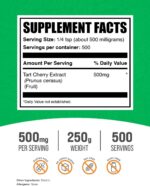 BulkSupplements.com Tart Cherry Extract Powder - Tart Cherry Supplement, Herbal Supplement - Antioxidant Source, Gluten Free, 500mg per Serving, 250g (8.8 oz) (Pack of 1) - Image 3