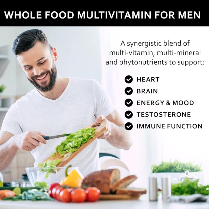 Whole Food Natural One-a-Day Multivitamin and Mineral Capsules for Men - All-Day Energy, Inner Zen, and Stronger You (120 Capsules) - Image 3