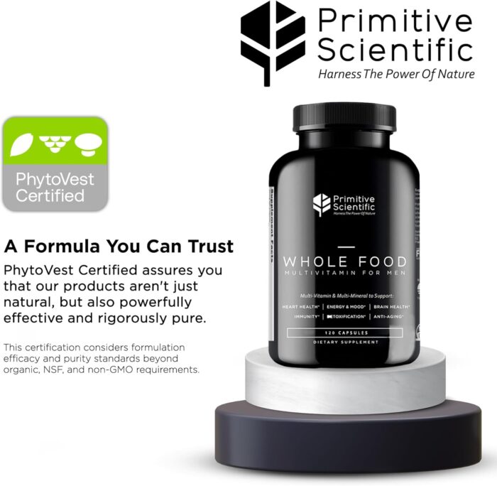 Whole Food Natural One-a-Day Multivitamin and Mineral Capsules for Men - All-Day Energy, Inner Zen, and Stronger You (120 Capsules) - Image 5
