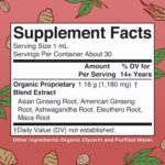 MaryRuth Organics Herbal Supplement for Brain Function | Boost Energy | Memory | Vitality USDA | Ginseng with Ashwagandha | Eleuthero and Maca Root Extract | 1 Fl Oz - Image 3