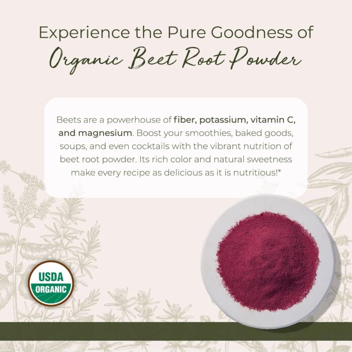 Starwest Botanicals Organic Beet Root Powder for Men & Women - Use for Juice, Smoothies, & Tea, Natural Energy Support, Ground Beet Root, Certified Kosher, Non-GMO - Bulk 1 lb Bag - Image 3