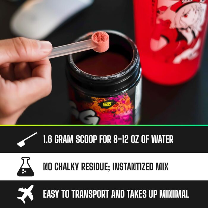 Gamer Supps, GG Energy Dragonfruit Punch (100 Servings) - Keto Friendly Gaming Energy and Nootropic Blend, Sugar Free + Organic Caffeine + Vitamins, Powder Drink - Image 5