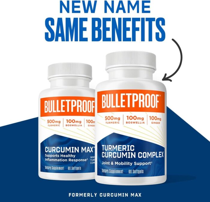 Bulletproof Turmeric Curcumin Complex Inflammation Response Softgels, 60 Count, Keto Supplement for Joint and Inflammation Support, Antioxidant Support, Packaging May Vary - Image 3