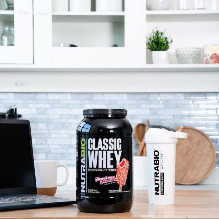 NutraBio Classic Whey Protein Powder Supplement - 25g of Protein Per Scoop - Full-Spectrum Amino Acid Profile with No Fillers, Artificial Colors, or Preservatives - Strawberry Shortcake, 2 Pounds - Image 3