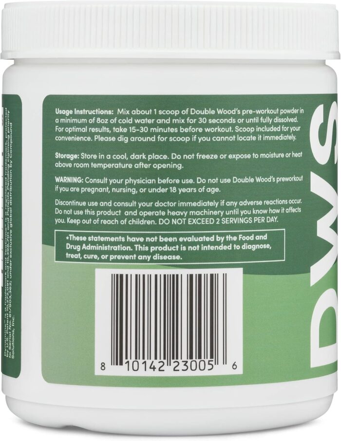 Pre Workout Powder for Men & Women (30 Servings of Caffeine, Beta Alanine, L-Citrulline, Dynamine, L-Theanine, Taurine, Theacrine, & More) Preworkout Powder with Scoop by Double Wood (Fruit Punch) - Image 5