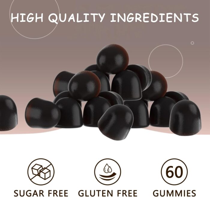 Organic Mushroom Gummies with Mane Mushroom, Reishi, Cordyceps, Lion's Mane Mushroom Gummies for Adults Brain Booster, Immune Support, Energy-60 Units - Image 6
