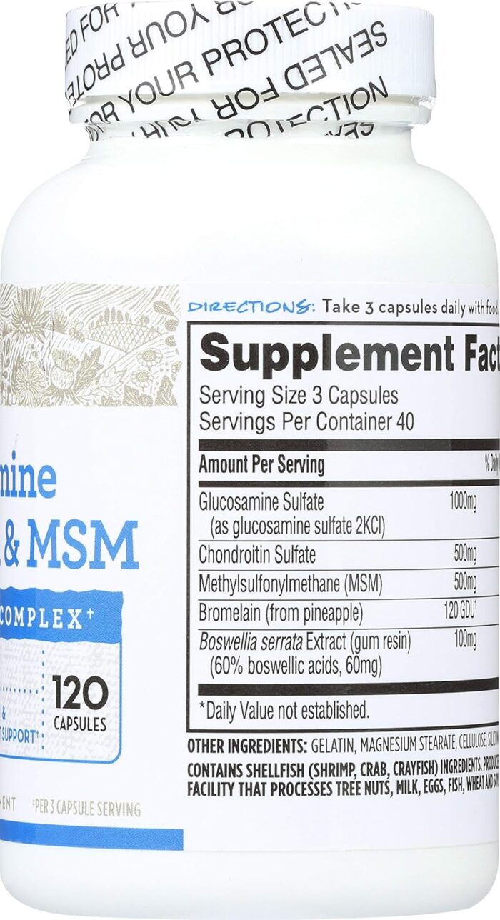 365 Everyday Value, Glucosamine Chondroitin & MSM, 120 ct - Image 4