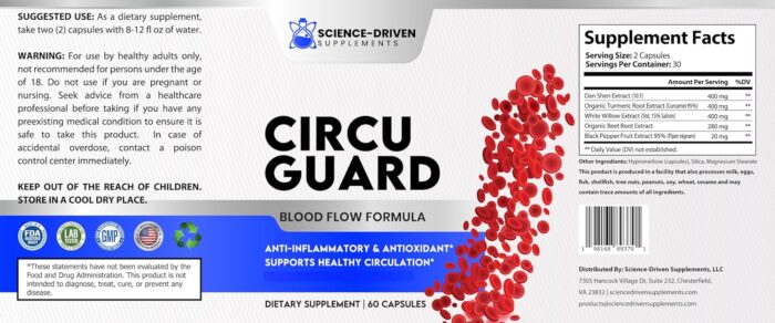 Spike Support Supplement | Curcumin Turmeric Beet Root Formula for Natural Circulation, Energy & Healthy Inflammatory Response - CircuGuard (60 Capsules) - Image 10