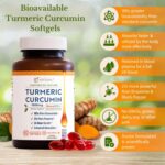 Turmeric Curcumin NovaSOL 1000mg - Nature's Joint Support Supplements - 185x Bioavailable Than Standard Curcumin - Natural Softgels - Image 5