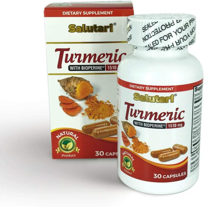 SALUTARI Turmeric Supplement Capsules – 1510mg Curcumin Natural – 30 Natural Turmeric Capsules for Joint and INFLAMMATORY Support – HIGH – Quick Absorption - Image 6