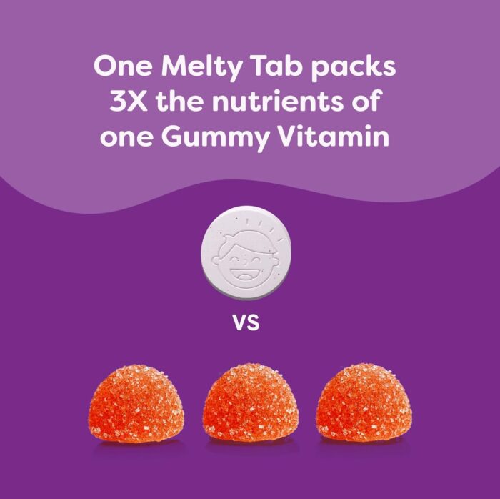 Renzo's Picky Eater Kids Multivitamin with Iron, Dissolving Kids Vitamins with Vitamin D3 & K2 and More, 60 Sugar-Free Melty Tabs, Cherry Mo’ Cherry Flavored - Image 4