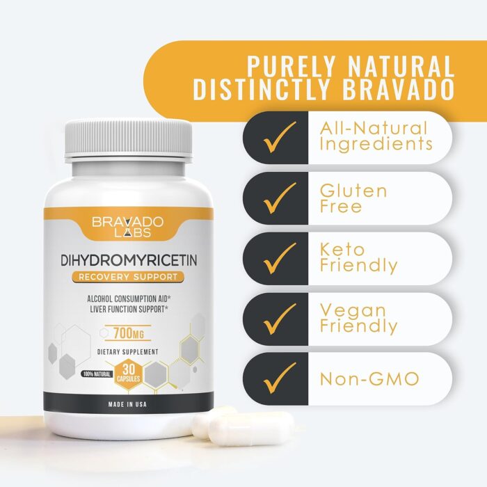 Premium Dihydromyricetin Supplement (DHM) - Better Morning Recovery with Milk Thistle Extract - 700 mg - Liver Support Pills - 30 ct - Image 3