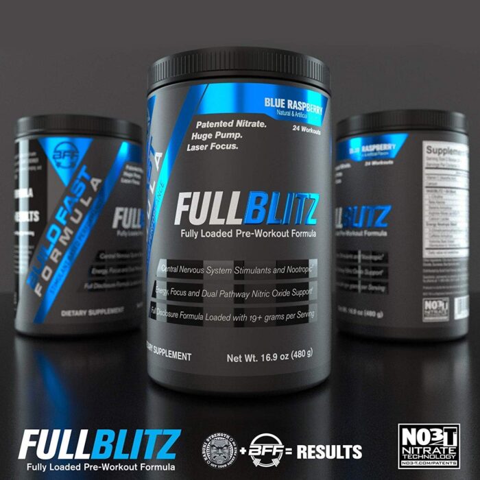 FULLBLITZ Fully Loaded Pre-Workout | Energy Booster + Huge Dual Pathway Nitric Oxide Boosting Muscle Pumps, Laser Focus & Nootropic Blend – 24 Workouts (Rainbow Candy) - Image 6