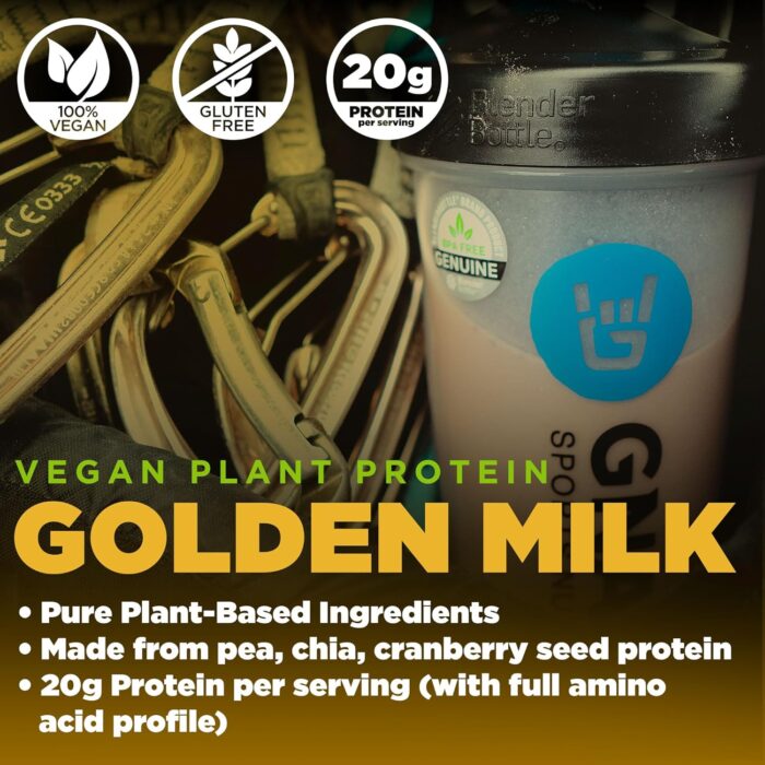 Gnarly Nutrition Golden Milk Vegan Protein Powder – Plant Based Protein Powder for Muscle Recovery – Dairy Free Nutrition Shakes – Non-GMO and Gluten Free Powder – 28.2 oz - Image 4